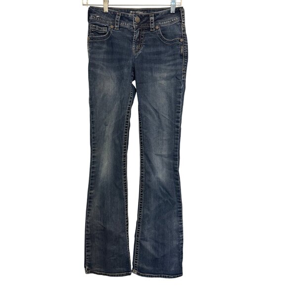 Silver Suki Womens Size 26L Bootcut Jeans Blue Stretch Denim Classic Fit - Picture 2 of 5